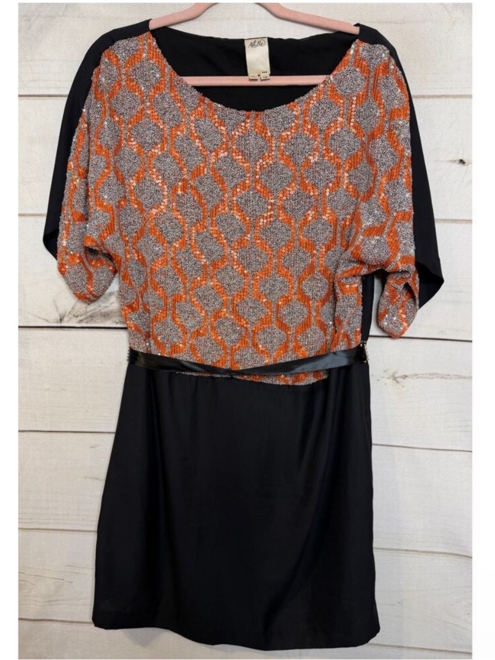 🔥Ali Ro - Black & Orange Sequin Dress - 12